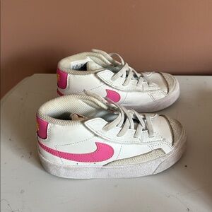 Nike Kids' White and Pink High-Top Sneakers